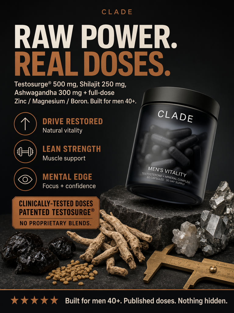 CLADE™ Men's Vitality supplement bottle
